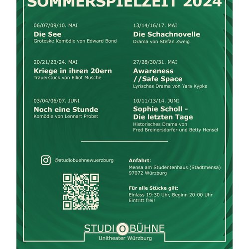 Ab 06. Mai verwandelt die studentische Theatergruppe der @studiobuehnewuerzburg unsere Mensa am Studentenhaus wieder für...